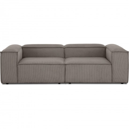 EMBA LUXURY- Logo Three-Seat Sofa Brown Striped