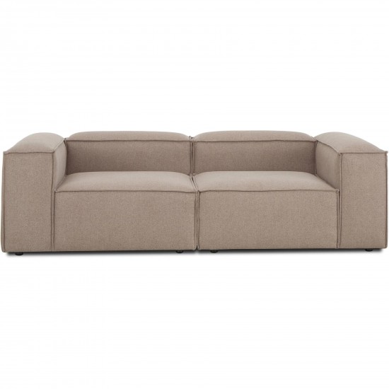 EMBA LUXURY- Logo Three-Seat Sofa Cappuccino