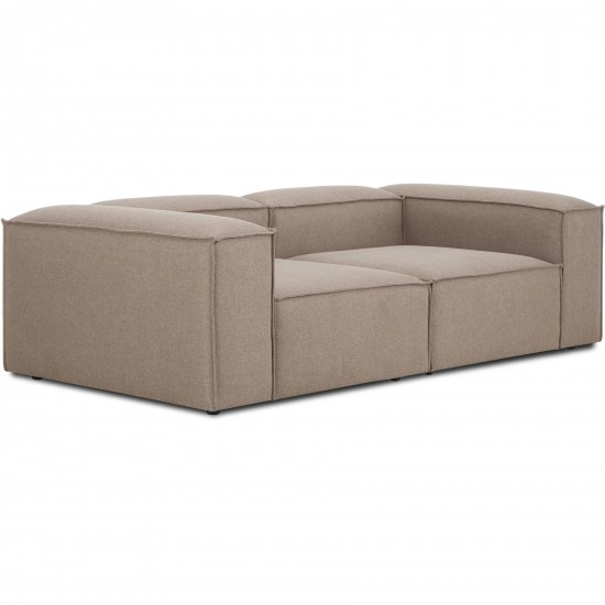 EMBA LUXURY- Logo Three-Seat Sofa Cappuccino