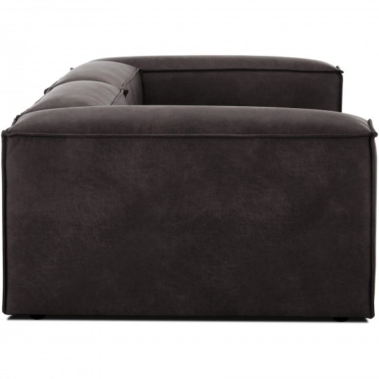 EMBA LUXURY- Logo Three Seater Sofa Dark Gray