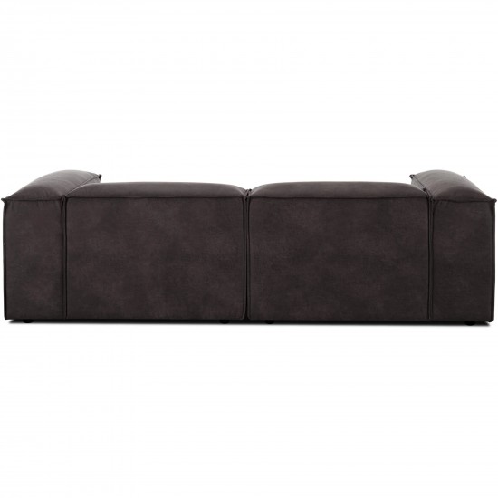 EMBA LUXURY- Logo Three Seater Sofa Dark Gray