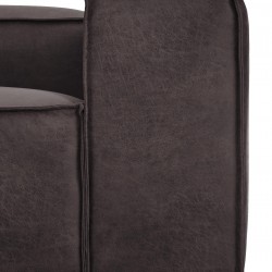 EMBA LUXURY- Logo Three Seater Sofa Dark Gray