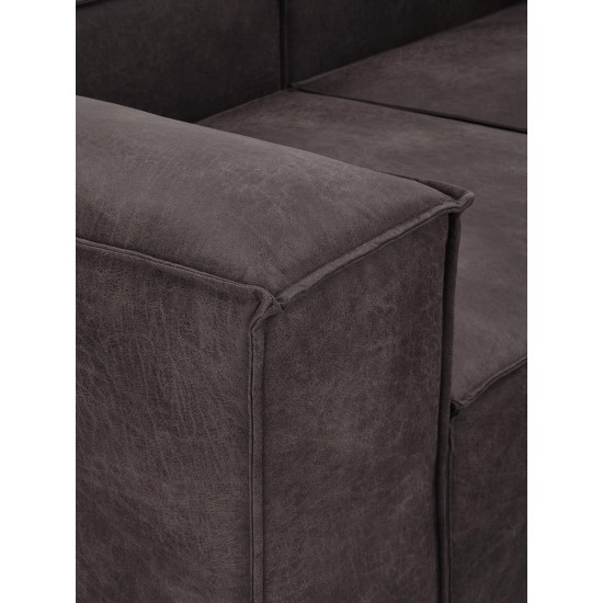 EMBA LUXURY- Logo Three Seater Sofa Dark Gray