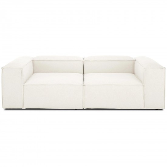 EMBA LUXURY- Logo Three Seater Sofa Cream