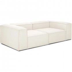 EMBA LUXURY- Logo Three Seater Sofa Cream