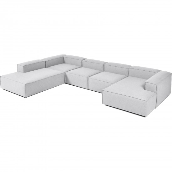 EMBA LUXURY- Logo Ultra Corner Sofa Light Gray