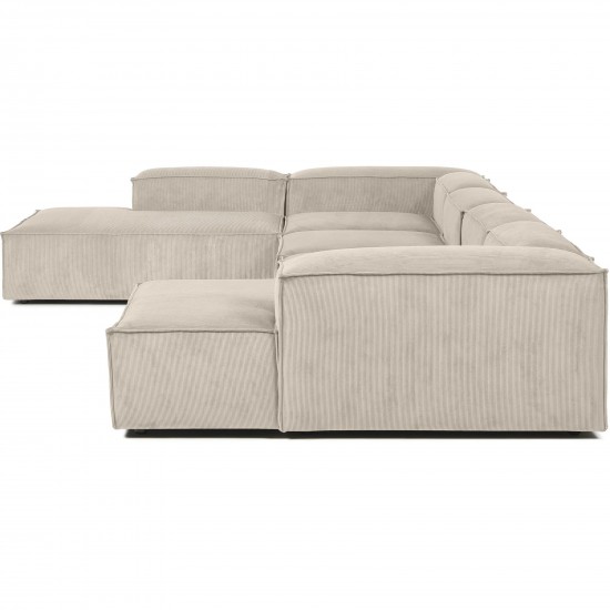 EMBA LUXURY- Logo Ultra Corner Sofa Beige Striped