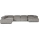 EMBA LUXURY- Logo Ultra Corner Sofa Gray Striped