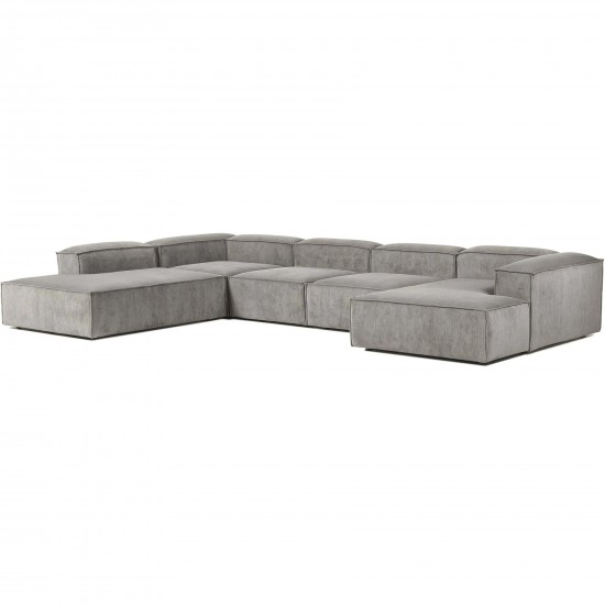 EMBA LUXURY- Logo Ultra Corner Sofa Gray Striped