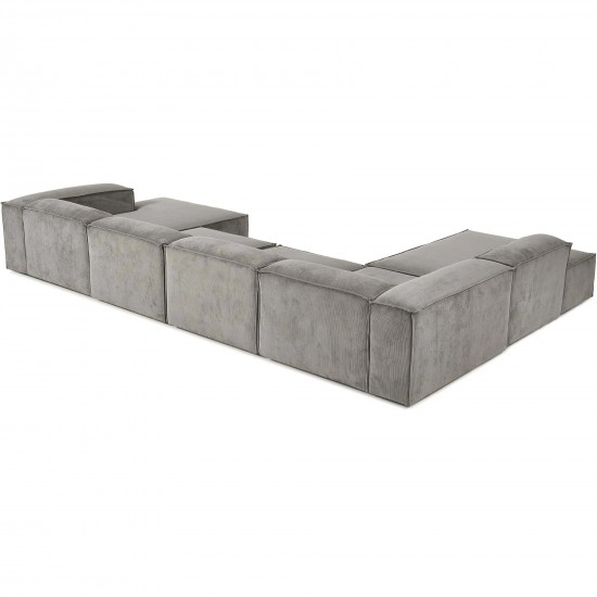 EMBA LUXURY- Logo Ultra Corner Sofa Gray Striped