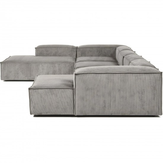 EMBA LUXURY- Logo Ultra Corner Sofa Gray Striped