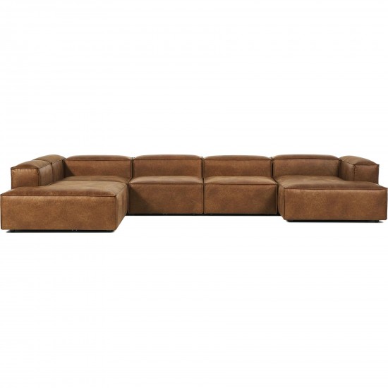 EMBA LUXURY- Logo Ultra Corner Sofa Brown