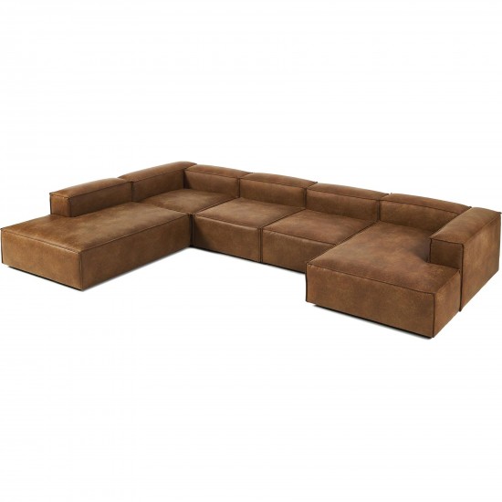 EMBA LUXURY- Logo Ultra Corner Sofa Brown