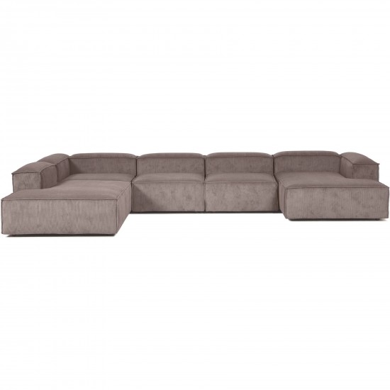 EMBA LUXURY- Logo Ultra Corner Sofa Brown Striped