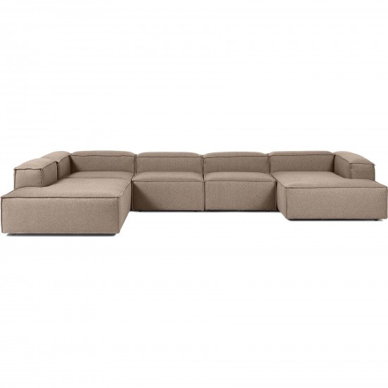 EMBA LUXURY- Logo Ultra Corner Sofa Cappuccino