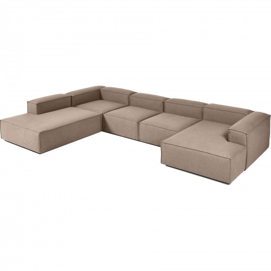 EMBA LUXURY- Logo Ultra Corner Sofa Cappuccino