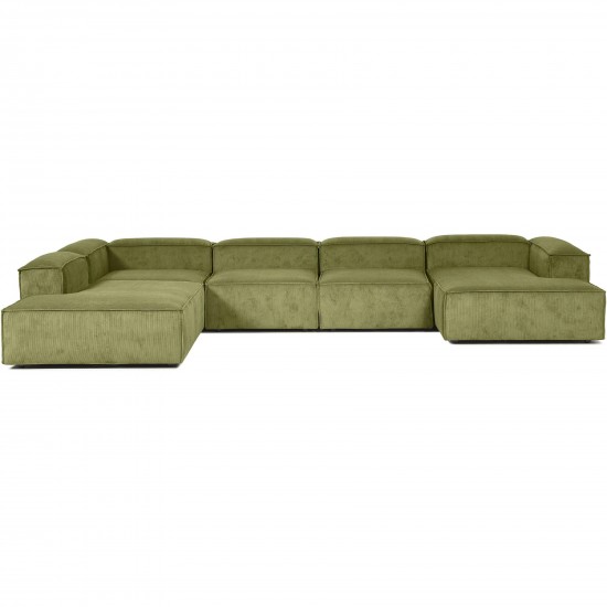 EMBA LUXURY- Logo Ultra Corner Sofa Green Striped