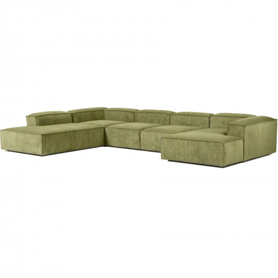 EMBA LUXURY- Logo Ultra Corner Sofa Green Striped