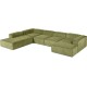 EMBA LUXURY- Logo Ultra Corner Sofa Green Striped