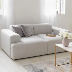 EMBA LUXURY- Meva Loveseat Sofa Light Gray