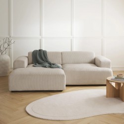 EMBA LUXURY- Meva Corner Sofa Beige Striped