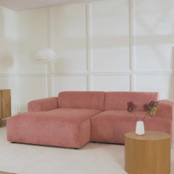 EMBA LUXURY- Meva Corner Sofa Pink Striped