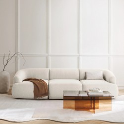 EMBA LUXURY- Fashion 3-Seat Sofa Cream