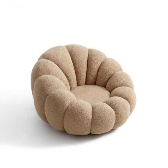 EMBA LUXURY- Okka Molly Bergere Teddy Towel Fabric Round Fluffy Split waiting room lounge group single chair