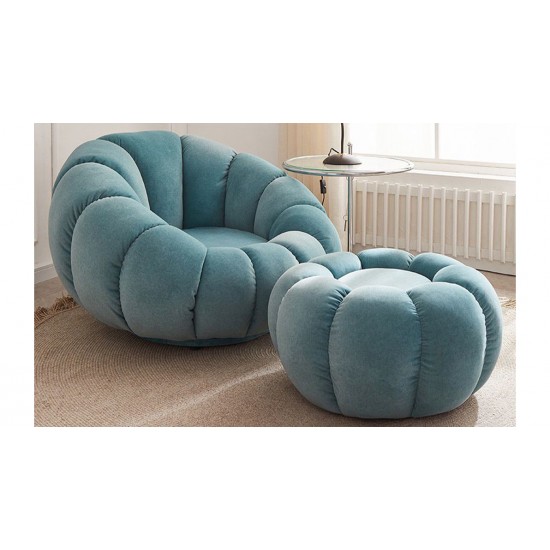 EMBA LUXURY- Okka Molly Bergere Teddy Towel Fabric Round Fluffy Split waiting room lounge group single chair