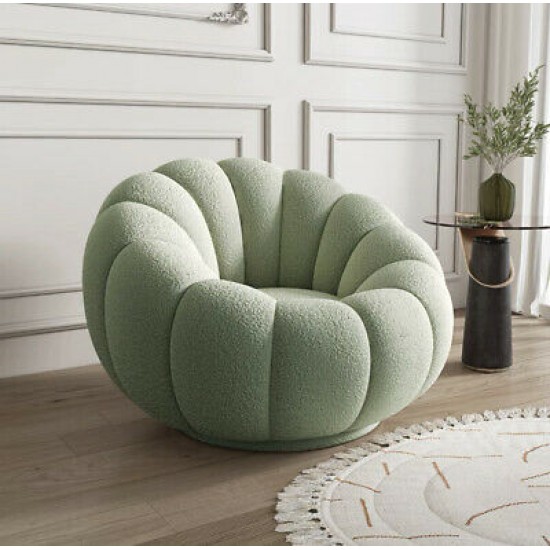 EMBA LUXURY- Okka Molly Bergere Teddy Towel Fabric Round Fluffy Split waiting room lounge group single chair