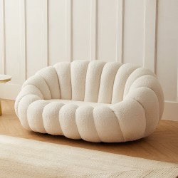 EMBA LUXURY- Fluffy Split Okka Molly double sofa teddy towel fabric oval fluffy split waiting room lounge group triple double sofa chair