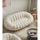 EMBA LUXURY- Fluffy Split Okka Molly Sofa with teddy towel fabric oval fluff split waiting room lounge group triple double sofa chair