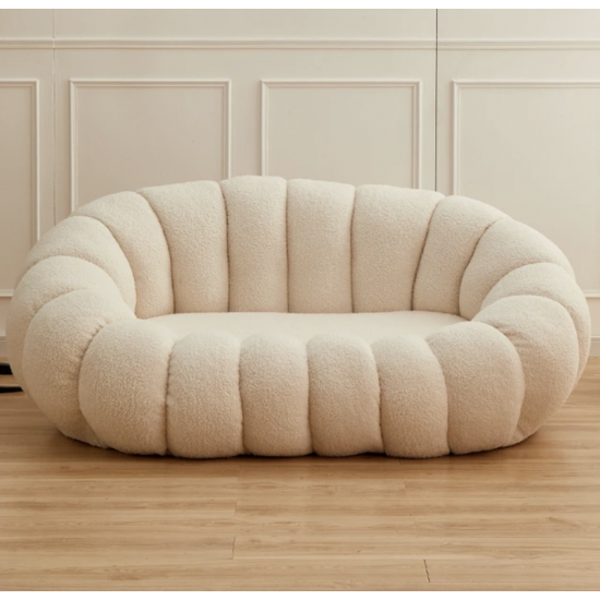 EMBA LUXURY- Fluffy Split Okka Molly double sofa teddy towel fabric oval fluffy split waiting room lounge group triple double sofa chair