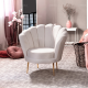 EMBA LUXURY- Daisy (Oyster) Bergere Gold Metal Leg Round Single Armchair Babyface Teddy Boucle fabric soft comfortable armchair