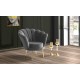 EMBA LUXURY- Daisy (Oyster) Bergere Gold Metal Leg Round Single Armchair Babyface Teddy Boucle fabric soft comfortable armchair