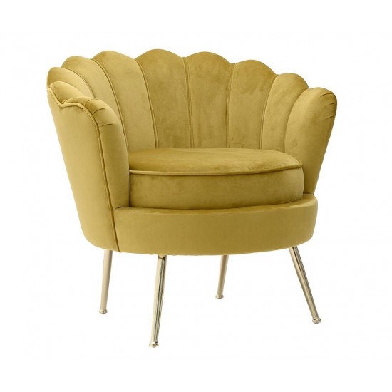 EMBA LUXURY- Daisy (Oyster) Bergere Gold Metal Leg Round Single Armchair Babyface Teddy Boucle fabric soft comfortable armchair