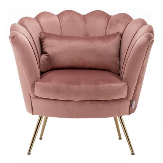 EMBA LUXURY- Daisy (Oyster) Bergere Gold Metal Leg Round Single Armchair Babyface Teddy Boucle fabric soft comfortable armchair