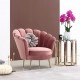 EMBA LUXURY- Daisy (Oyster) Bergere Gold Metal Leg Round Single Armchair Babyface Teddy Boucle fabric soft comfortable armchair