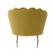 EMBA LUXURY- Daisy (Oyster) Bergere Gold Metal Leg Round Single Armchair Babyface Teddy Boucle fabric soft comfortable armchair