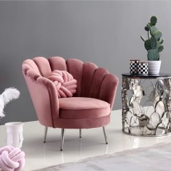 EMBA LUXURY- Daisy (Oyster) Bergere Gold Metal Leg Round Single Armchair Babyface Teddy Boucle fabric soft comfortable armchair