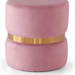 EMBA LUXURY- two-ply quilted cylinder round pouf