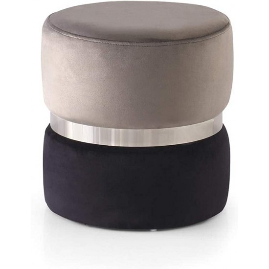 EMBA LUXURY- two-ply quilted cylinder round pouf