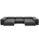 EMBA LUXURY-Soma Big Corner Sofa Anthracite Striped