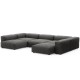 EMBA LUXURY-Soma Big Corner Sofa Anthracite Striped