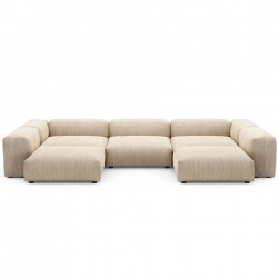 EMBA LUXURY-Soma Big Corner Sofa Beige Striped