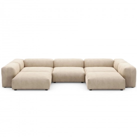 EMBA LUXURY-Soma Big Corner Sofa Beige Striped