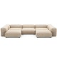 EMBA LUXURY-Soma Big Corner Sofa Beige Striped