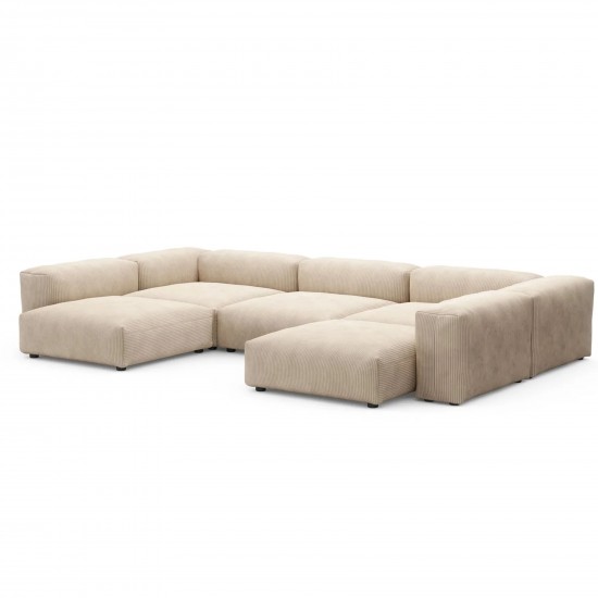 EMBA LUXURY-Soma Big Corner Sofa Beige Striped