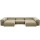 EMBA LUXURY-Soma Big Corner Sofa Khaki Striped