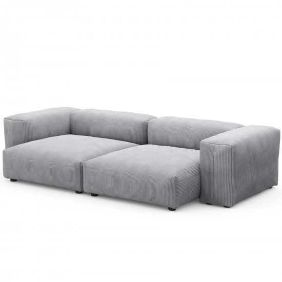 EMBA LUXURY-Soma Four-Seat Sofa Gray Striped